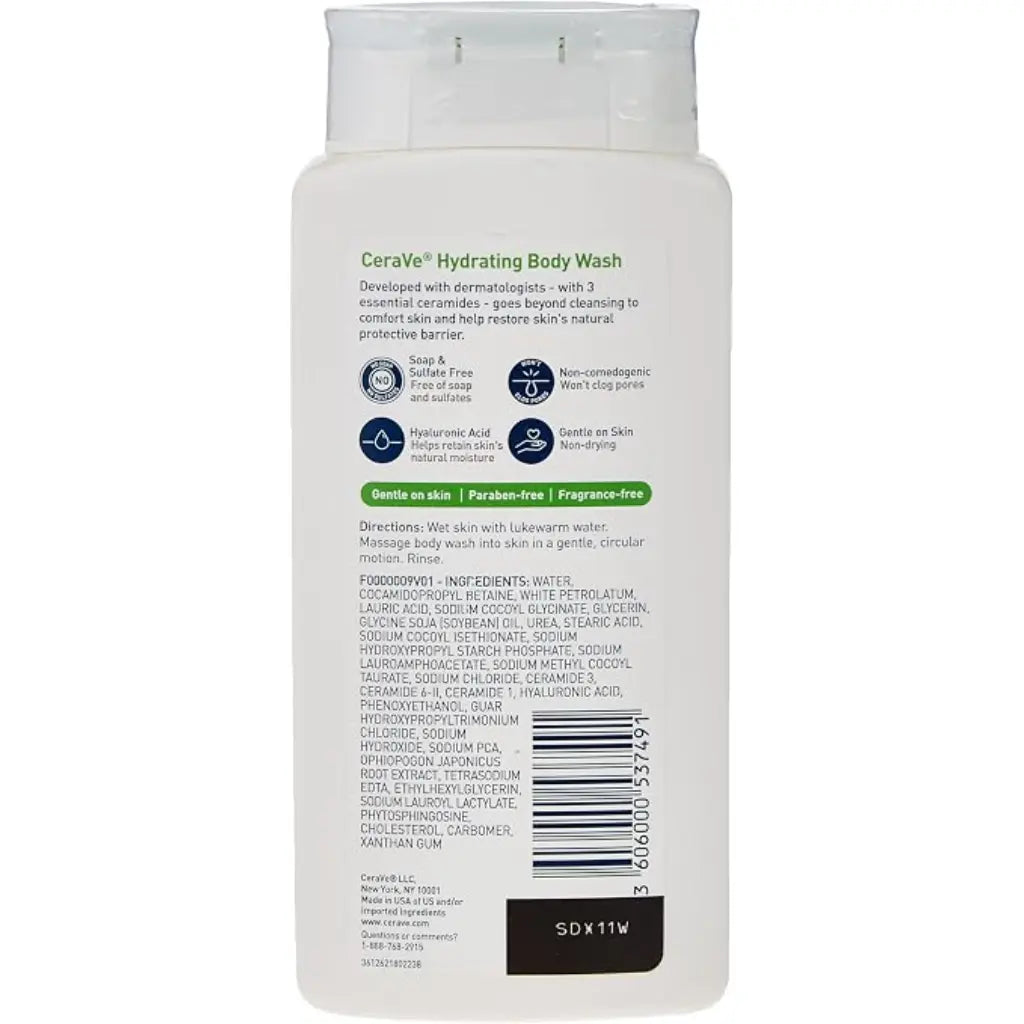CeraVe Hydrating Body Wash for Dry Skin 296ml